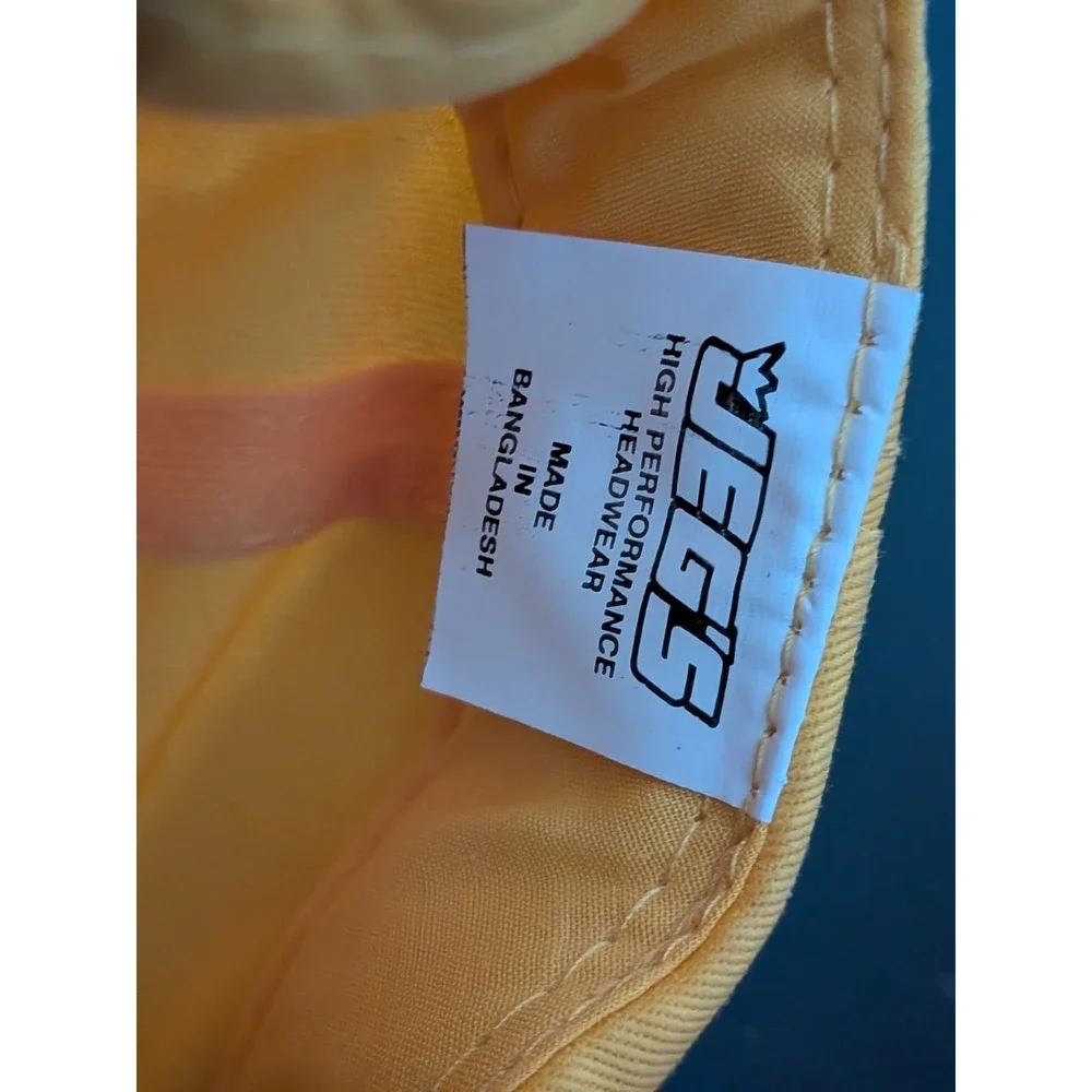 Vintage Jegs High Performance Snapback Hat Cap Racing Yellow Black Adjustable‎